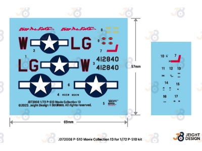 P-51d Mustang Decal Set W/ 1 Figure Movie Collection No.13 - Maverick - zdjęcie 3