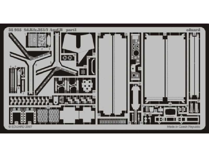 Sd. Kfz.251/1 Ausf. B 1/35 - Zvezda - blaszki - zdjęcie 1 Sd. Kfz.251/1 Ausf. B 1/35 - Zvezda - blaszki - zdjęcie 1
