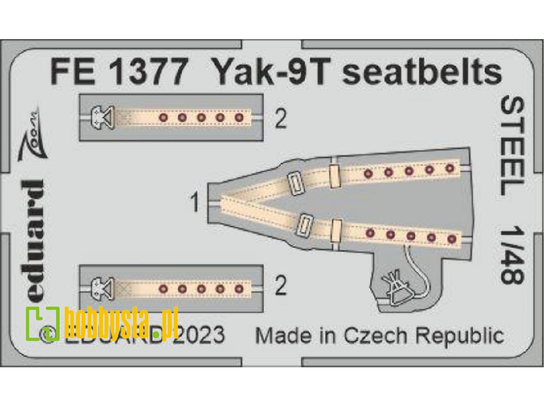 Yak-9T seatbelts STEEL 1/48 - ZVEZDA - zdjęcie 1 Yak-9T seatbelts STEEL 1/48 - ZVEZDA - zdjęcie 1