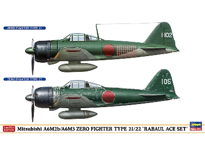 Mitsubishi A6m2b/A6m3 Zero Fighter Type 21/22 'rabaul Ace Set' (2 Kits In The Box) - zdjęcie 1