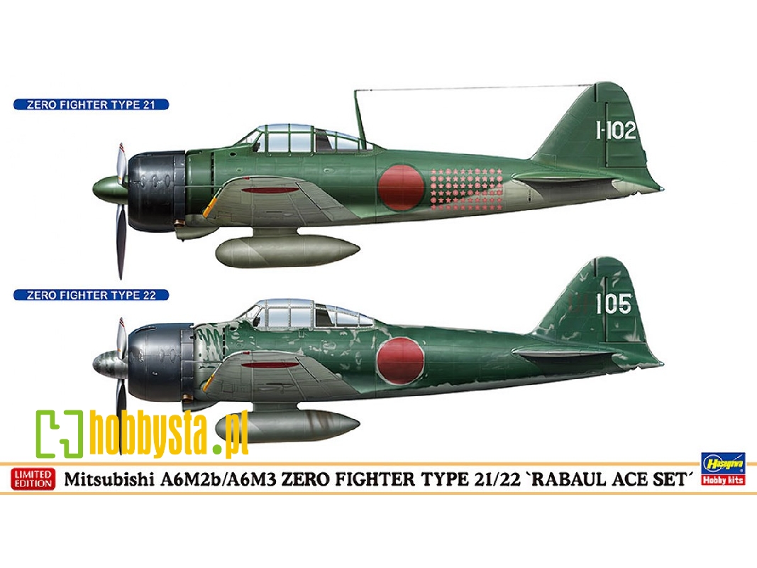 Mitsubishi A6m2b/A6m3 Zero Fighter Type 21/22 'rabaul Ace Set' (2 Kits In The Box) - zdjęcie 1