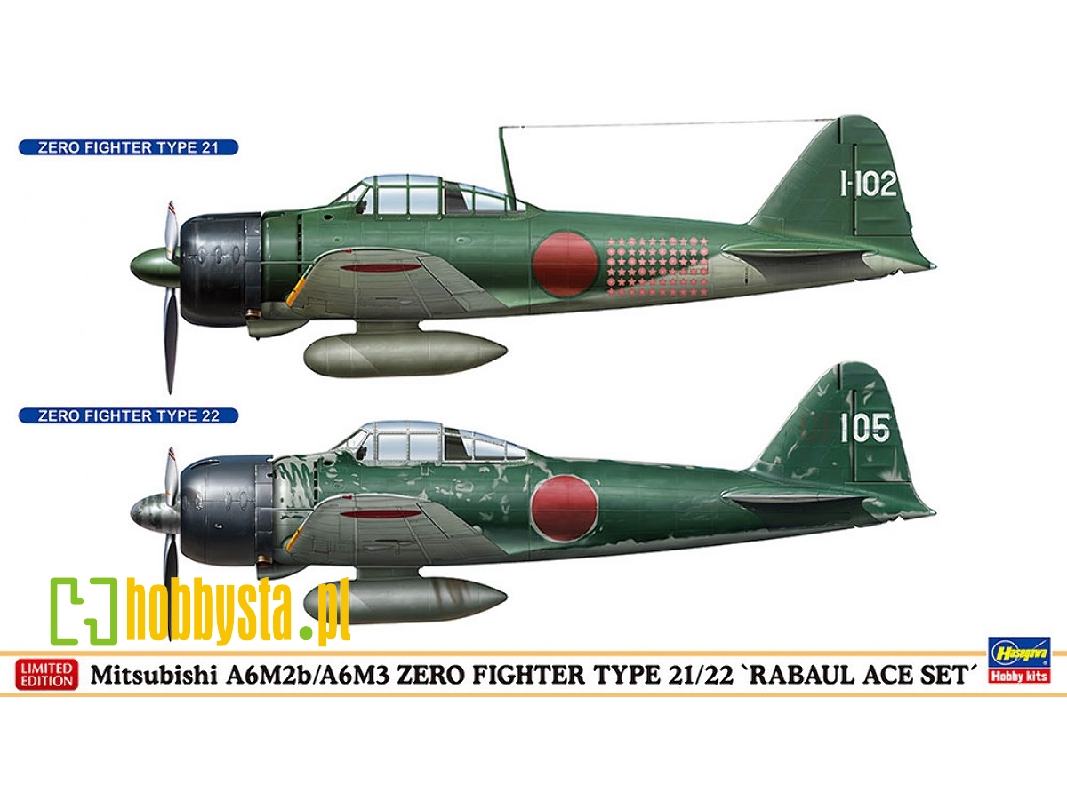 Mitsubishi A6m2b/A6m3 Zero Fighter Type 21/22 'rabaul Ace Set' (2 Kits In The Box) - zdjęcie 1 Mitsubishi A6m2b/A6m3 Zero Fighter Type 21/22 'rabaul Ace Set' (2 Kits In The Box) - zdjęcie 1