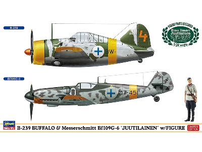 P-239 Buffalo And Messerschmitt Bf109g-6 'juutilainen' With Figure (2 Kits In The Box) - zdjęcie 1