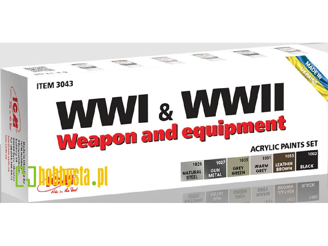 Acrylic Paint Set For WWI &#038; WWII Weapon And Equipment - zdjęcie 1