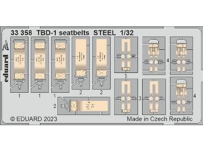 TBD-1 seatbelts STEEL 1/32 - TRUMPETER - zdjęcie 1