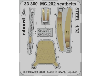 MC.202 seatbelts STEEL 1/32 - ITALERI - zdjęcie 1