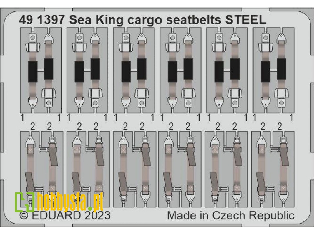 Sea King HU.5 cargo seatbelts STEEL 1/48 - AIRFIX - zdjęcie 1 Sea King HU.5 cargo seatbelts STEEL 1/48 - AIRFIX - zdjęcie 1