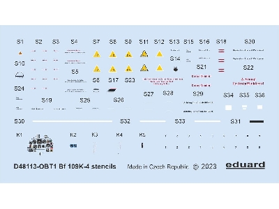 Bf 109K-4 stencils 1/48 - zdjęcie 1