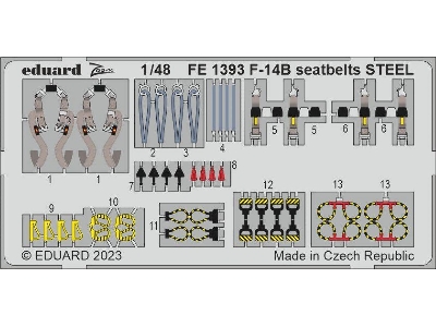 F-14B seatbelts STEEL 1/48 - GREAT WALL HOBBY - zdjęcie 1