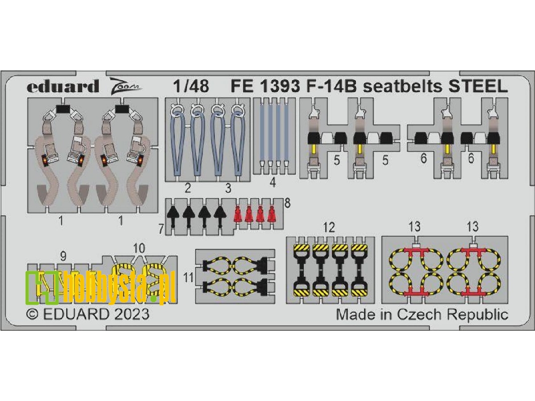 F-14B seatbelts STEEL 1/48 - GREAT WALL HOBBY - zdjęcie 1