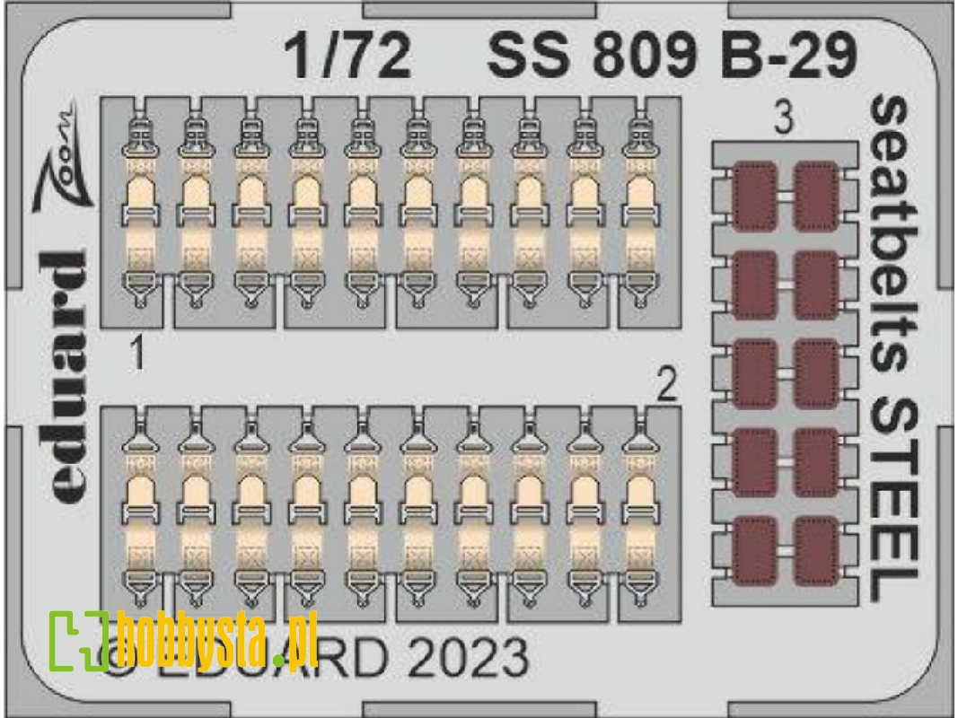 B-29 seatbelts STEEL 1/72 - HOBBY 2000 - zdjęcie 1