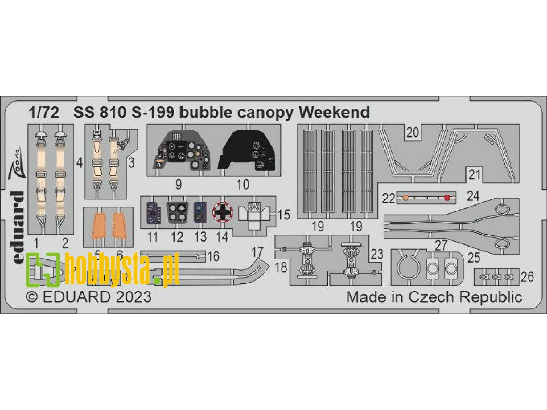 S-199 bubble canopy Weekend 1/72 - EDUARD - zdjęcie 1