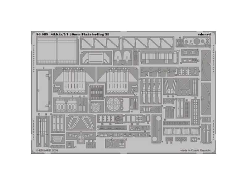 Sd. Kfz.7/1 Flakvierling 38 20mm 1/35 - Dragon - blaszki - zdjęcie 1 Sd. Kfz.7/1 Flakvierling 38 20mm 1/35 - Dragon - blaszki - zdjęcie 1