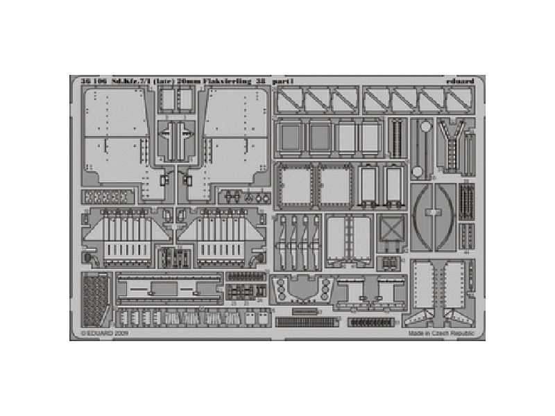 Sd. Kfz.7/1 (late) Flak 38 20mm 1/35 - Trumpeter - blaszki - zdjęcie 1 Sd. Kfz.7/1 (late) Flak 38 20mm 1/35 - Trumpeter - blaszki - zdjęcie 1