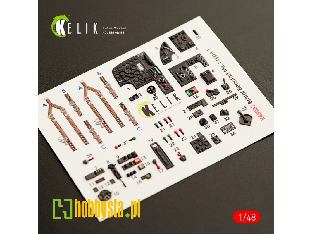 Bristol Beaufort Mk.1 Type 1 Interior 3d Decals For Icm Kit (1/48) - zdjęcie 1 Bristol Beaufort Mk.1 Type 1 Interior 3d Decals For Icm Kit (1/48) - zdjęcie 1