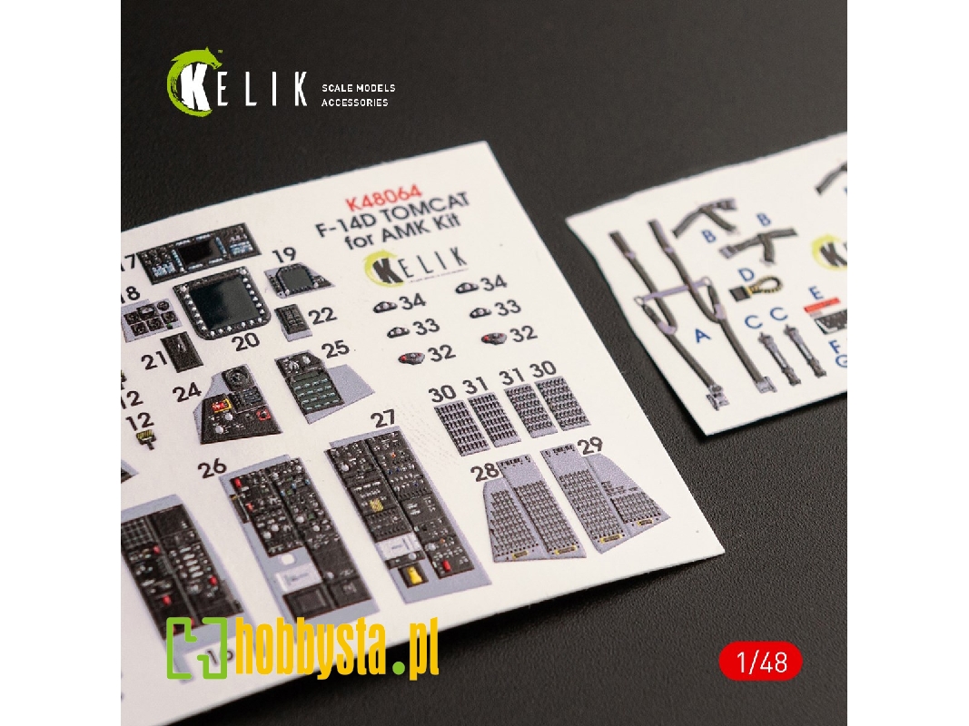 F-14d Tomcat Interior 3d Decals For Amk Kit - zdjęcie 1