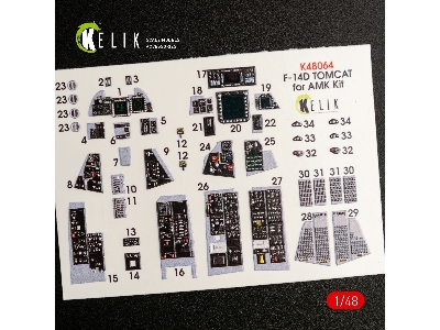 F-14d Tomcat Interior 3d Decals For Amk Kit - zdjęcie 3