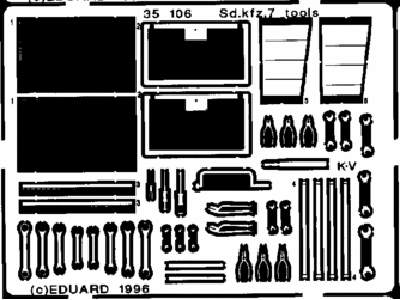  Sd. Kfz.7 tool box 1/35 - Tamiya - blaszki - zdjęcie 1
