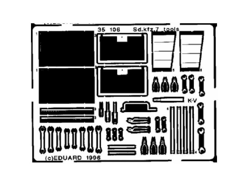  Sd. Kfz.7 tool box 1/35 - Tamiya - blaszki - zdjęcie 1