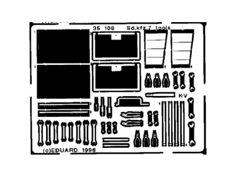 Sd. Kfz.7 tool box 1/35 - Tamiya - blaszki - zdjęcie 1 Sd. Kfz.7 tool box 1/35 - Tamiya - blaszki - zdjęcie 1