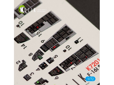 F-16i Sufa Interior 3d Decals For Kinetic Kit (1/72) - zdjęcie 3