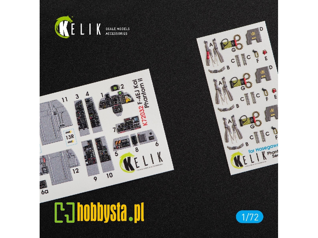 F-4ej Kai Phantom Ii Interior 3d Decals For Hasegawa Kit - zdjęcie 1