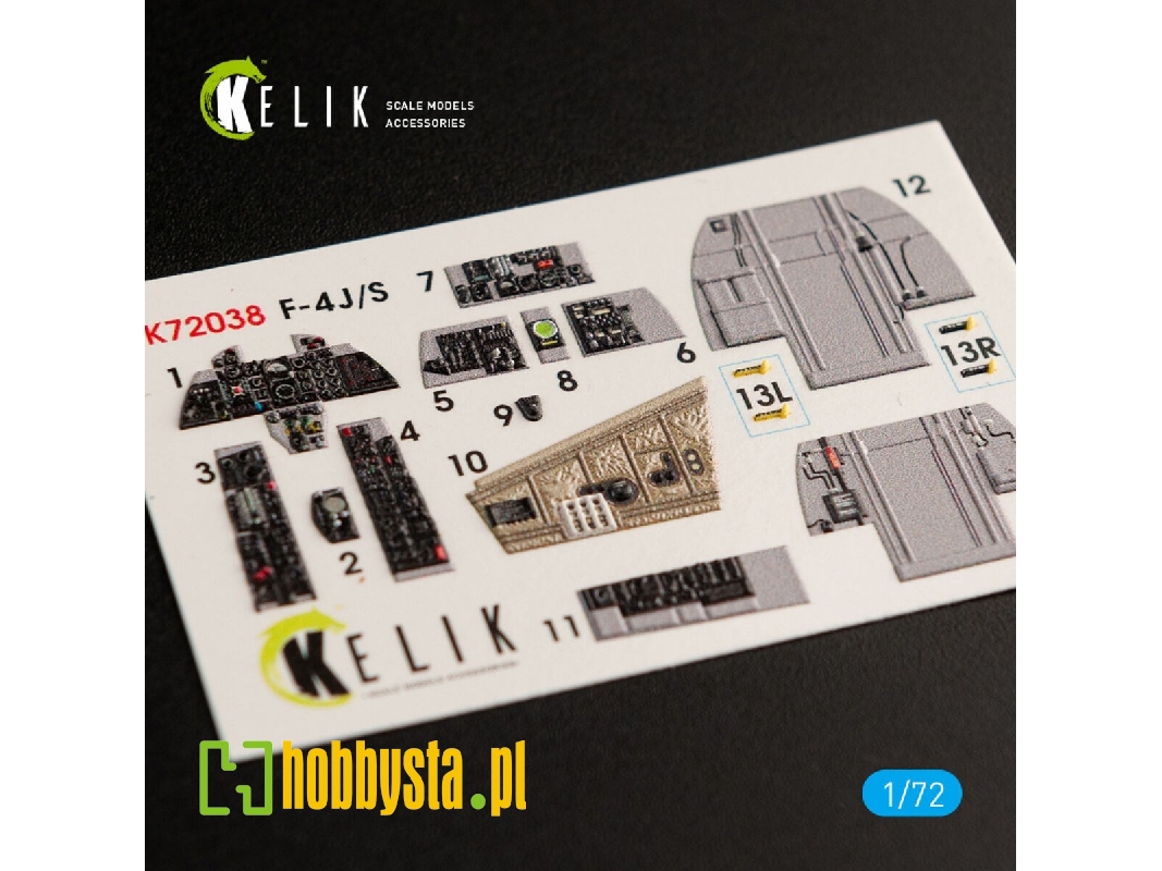 F-4j/S Phantom Ii Interior 3d Decals For Hasegawa Kit - zdjęcie 1