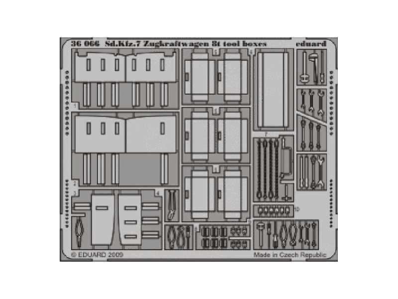 Sd. Kfz.7 Zugkraftwagen 8t tool boxes 1/35 - Trumpeter - blaszk - zdjęcie 1 Sd. Kfz.7 Zugkraftwagen 8t tool boxes 1/35 - Trumpeter - blaszk - zdjęcie 1