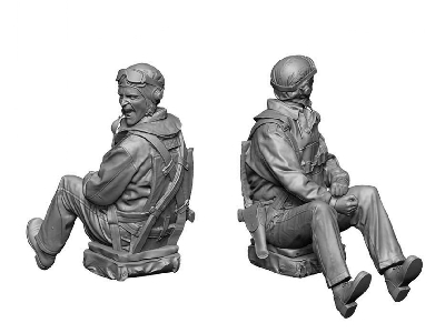 Ww2 Us Navy Pilot & Rear Gunner Set 2 (Engaged / 4 Heads) - zdjęcie 2