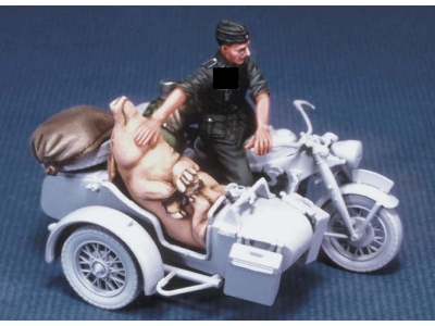 German Motorcycle Rider With A Pig (Ww&#8545;) - zdjęcie 1