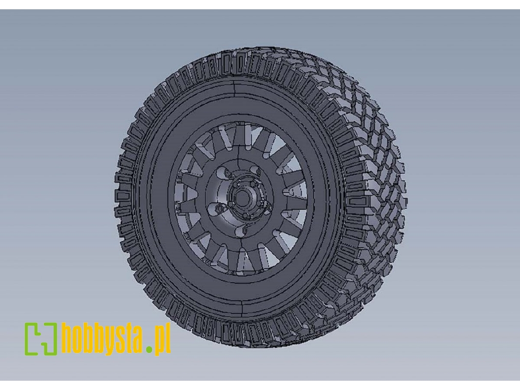 Wolf W.M.I.K Weighted Standard Pattern Wheel Set (Incl. Covered/Uncovered Spare Wheels) For Hobbyboss - zdjęcie 1