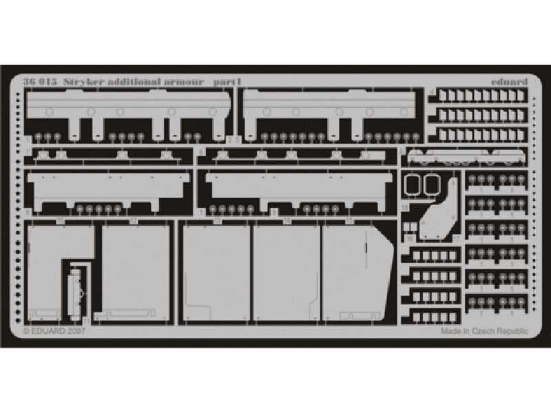 Stryker additional armour 1/35 - Trumpeter - blaszki - zdjęcie 1 Stryker additional armour 1/35 - Trumpeter - blaszki - zdjęcie 1
