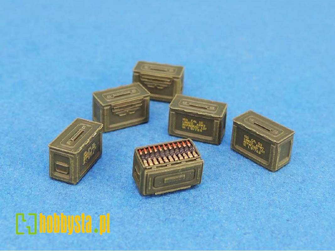 Wwii 50 Cal Ammo Box Set (Closed */Open*3, Ammo Belt*3, Incl'decal) - zdjęcie 1 Wwii 50 Cal Ammo Box Set (Closed */Open*3, Ammo Belt*3, Incl'decal) - zdjęcie 1