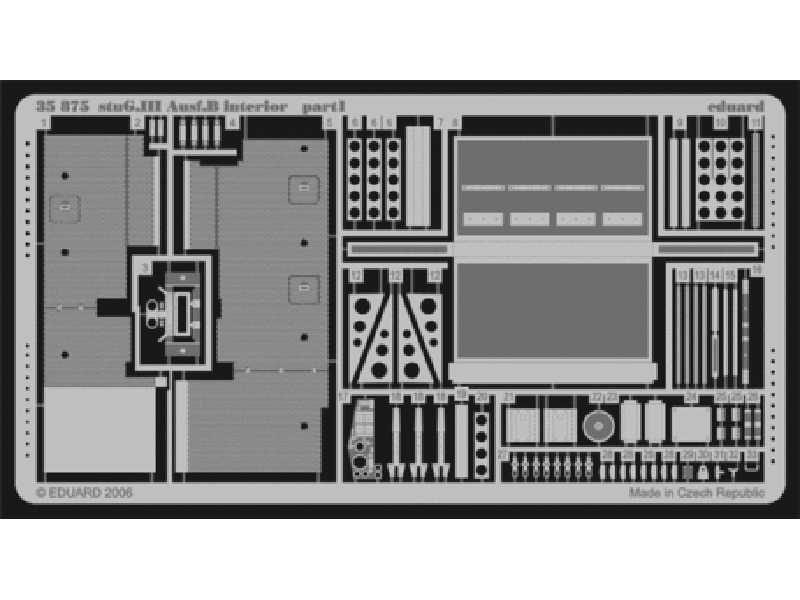 StuG. III Ausf. B interior 1/35 - Tamiya - blaszki - zdjęcie 1 StuG. III Ausf. B interior 1/35 - Tamiya - blaszki - zdjęcie 1