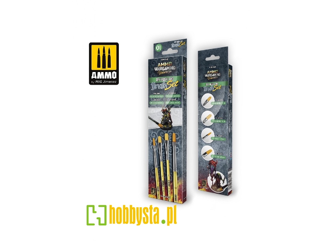 Ammo Wargaming Universe - Dry Brush, Land Brush Set - zdjęcie 1 Ammo Wargaming Universe - Dry Brush, Land Brush Set - zdjęcie 1