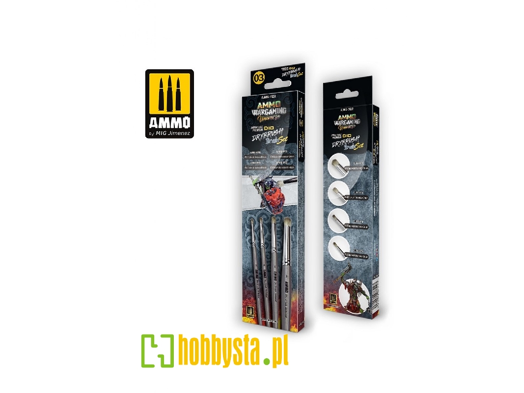 Ammo Wargaming Universe - Miniature Premium Dio Drybrush, Brush Set - zdjęcie 1 Ammo Wargaming Universe - Miniature Premium Dio Drybrush, Brush Set - zdjęcie 1
