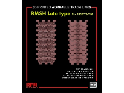 3d Printed Workable Track Links Rmsh Late Type For T-55/T-72/T-62 - zdjęcie 1