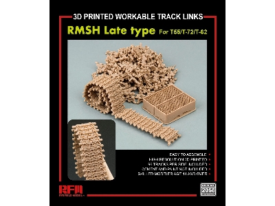 3d Printed Workable Track Links Rmsh Late Type For T-55/T-72/T-62 - zdjęcie 2