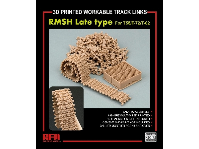 3d Printed Workable Track Links Rmsh Late Type For T-55/T-72/T-62 - zdjęcie 2