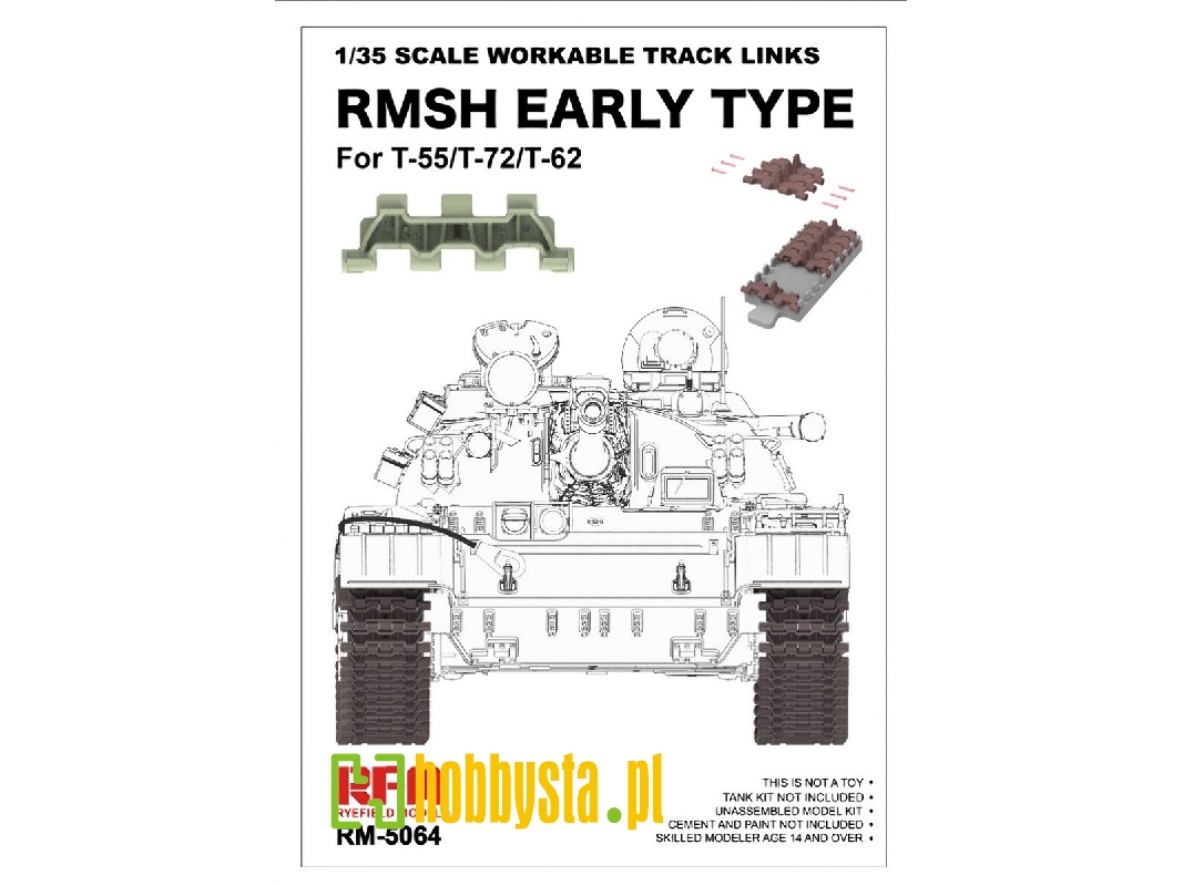 Workable Track Links Rmsh Early Type For T-55/T-72/T-62 - zdjęcie 1