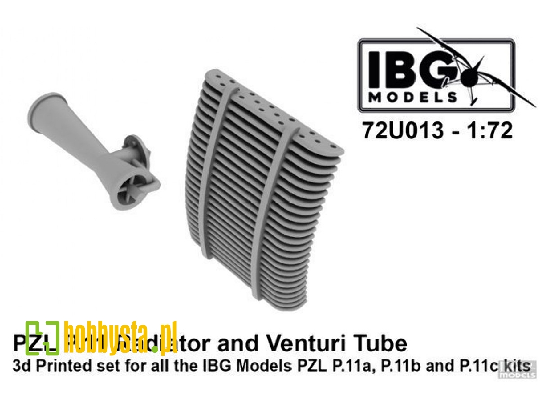 Pzl P.11 Radiator And Venturi Tube - 3d Printed For Ibg Pzl P.11a/B/C - zdjęcie 1 Pzl P.11 Radiator And Venturi Tube - 3d Printed For Ibg Pzl P.11a/B/C - zdjęcie 1