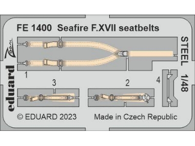 Seafire F. XVII seatbelts STEEL 1/48 - AIRFIX - zdjęcie 1
