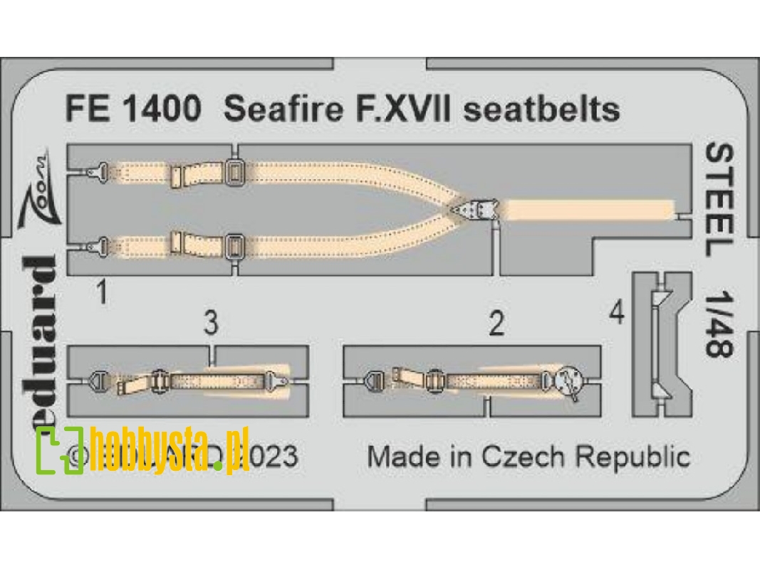 Seafire F. XVII seatbelts STEEL 1/48 - AIRFIX - zdjęcie 1