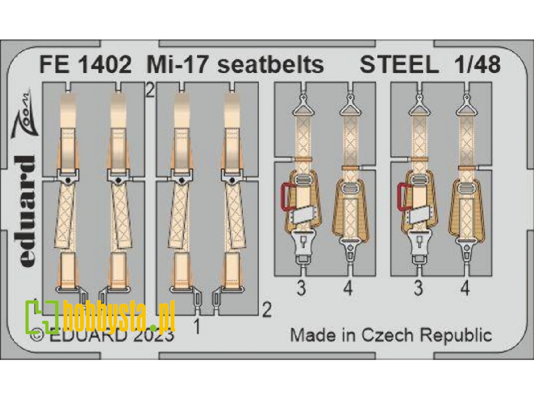 Mi-17 seatbelts STEEL 1/48 - TRUMPETER - zdjęcie 1