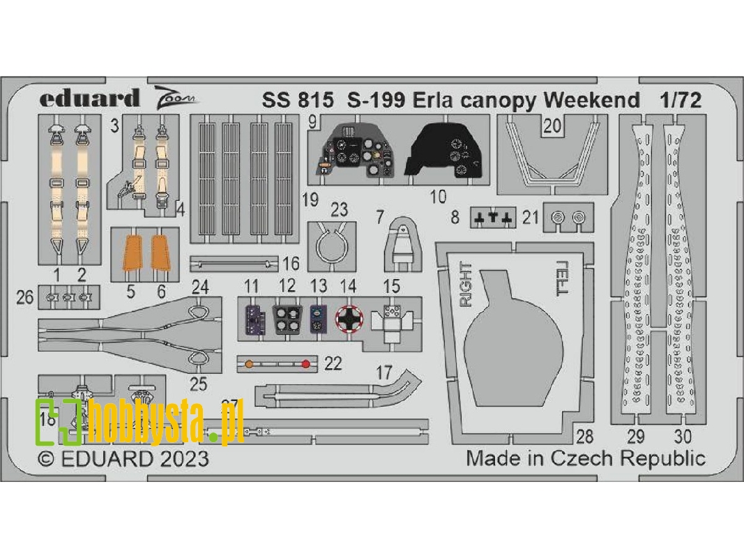 S-199 Erla canopy Weekend 1/72 - EDUARD - zdjęcie 1 S-199 Erla canopy Weekend 1/72 - EDUARD - zdjęcie 1