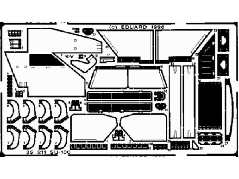  SU-100 1/35 - Dragon - blaszki - zdjęcie 1