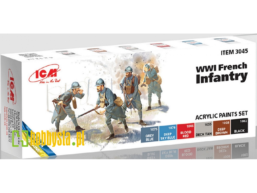 Acrylic Paints Set For WWI French Infantry - zdjęcie 1 Acrylic Paints Set For WWI French Infantry - zdjęcie 1