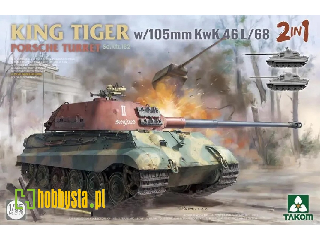 Sd.Kfz.182 King Tiger z wieża Porsche'a i armatą 105mm KwK 46L/68 - zdjęcie 1 Sd.Kfz.182 King Tiger z wieża Porsche'a i armatą 105mm KwK 46L/68 - zdjęcie 1