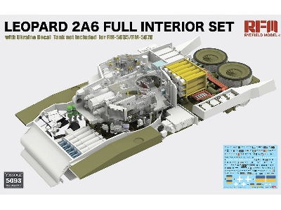 Leopard 2a6 Full Interior Set With Ukraine Decal For Rfm-5065/Rfm-5076 (Tank Not Included) - zdjęcie 1