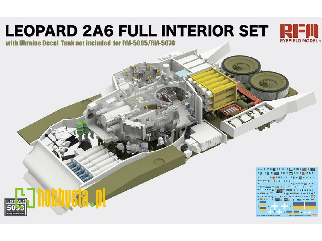 Leopard 2a6 Full Interior Set With Ukraine Decal For Rfm-5065/Rfm-5076 (Tank Not Included) - zdjęcie 1